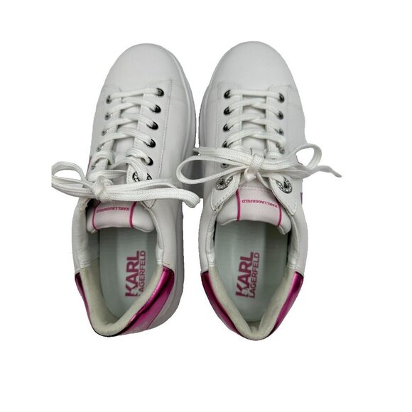 NIB Karl Lagerfeld Women Sneakers kapri Signia Leather KL62510A US 9 HTF - Picture 5 of 16